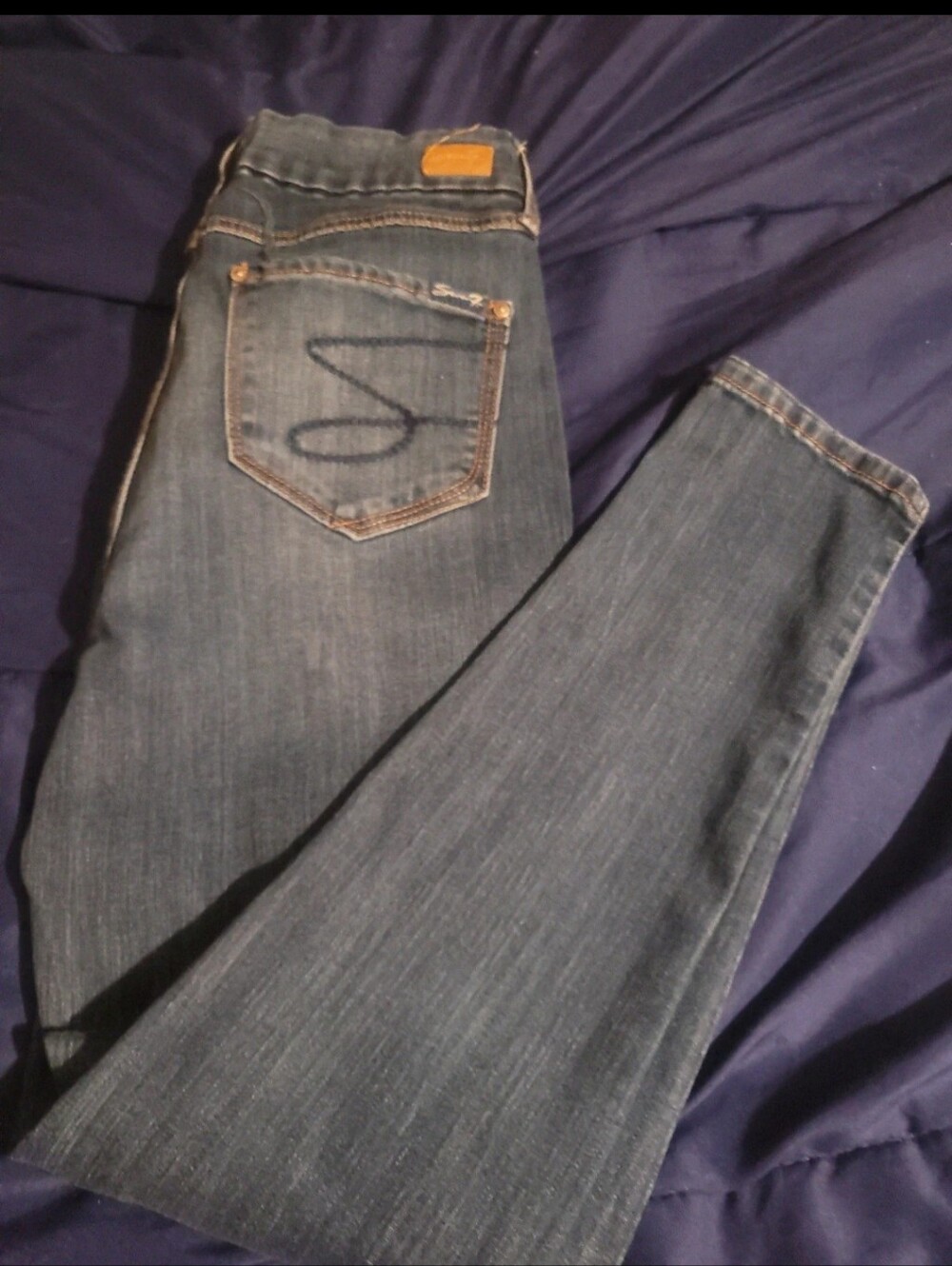 Seven7 Women's Dark Blue Skinny Jeans
